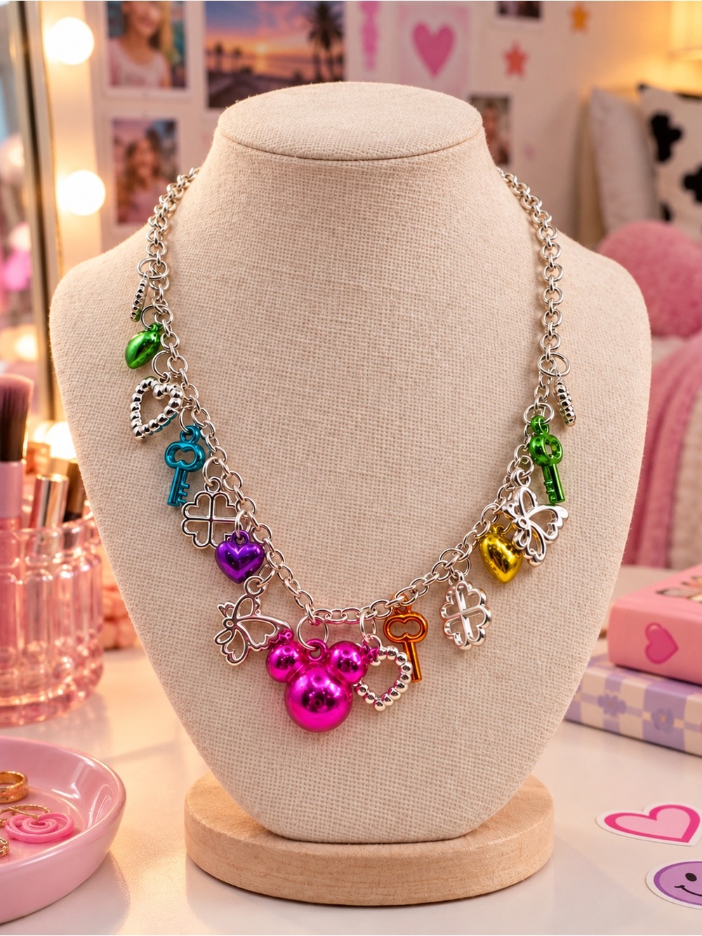 Disney Colorful Charm Necklace NWT. (BN2po)